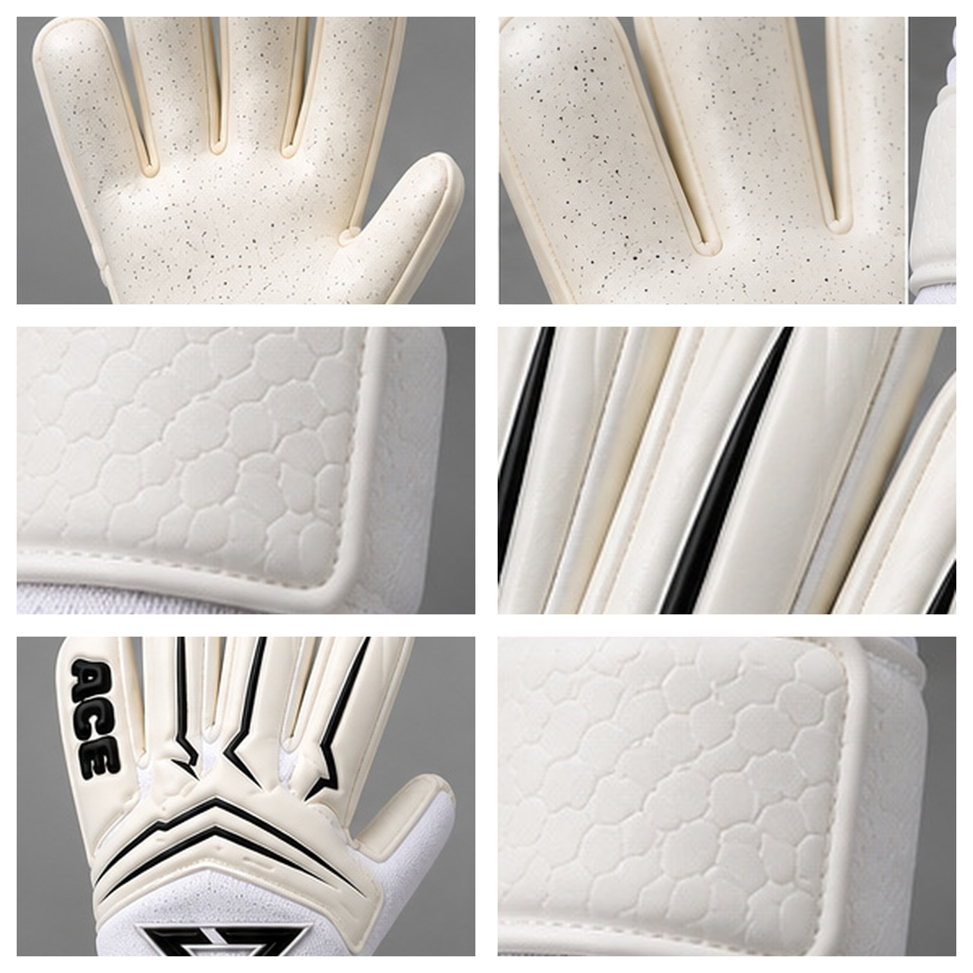 Six-view study of the palm, cushioning, body, fit, backhand and wrist closure